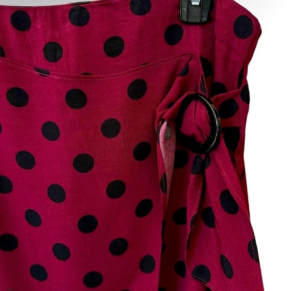 MNG Casual Womens Red/Black Polka Dot Skirt Sz S - Picture 3 of 5